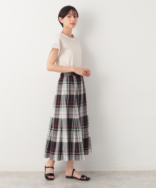 Dessin（デッサン）の「◆【秋色登場・ウエストゴム】映えチェックスカート（XS～L）（スカート・レディース・ブラック系1/レッド系3/ワイン系3・00/01/02/03）」の18枚目の写真