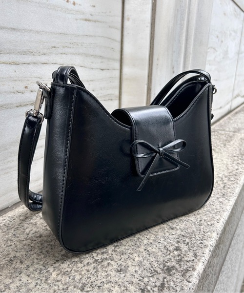 one wayザッカ（ワンウェイザッカ）の「リボン2wayショルダーバッグ（ショルダーバッグ・レディース・ブルー/ブラック/シルバーグレー/レッド・FREE）」の6枚目の写真