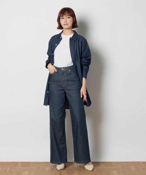 SOMETHING(サムシング)の「SOMETHING(サムシング)【レディース】「LISA」ワイドパンツ(デニムパンツ・レディース・ワンウォッシュ・XS/S/M/L)」の4枚目の写真
