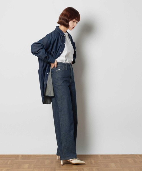 SOMETHING(サムシング)の「SOMETHING(サムシング)【レディース】「LISA」ワイドパンツ(デニムパンツ・レディース・ワンウォッシュ・XS/S/M/L)」の5枚目の写真
