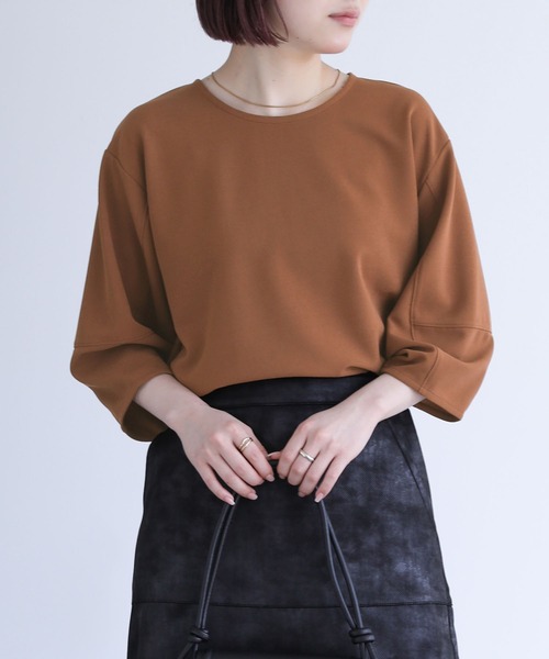 七分袖ランタンスリーブカットソー』（Tシャツ/カットソー）｜n
