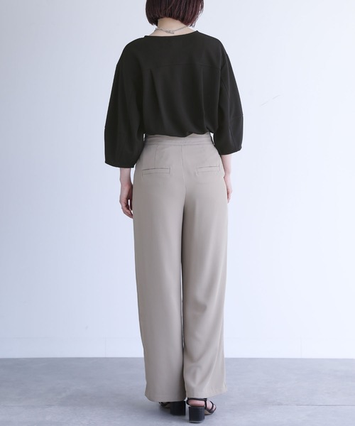 n'OrLABEL（ノアールレーベル）の「『七分袖ランタンスリーブカットソー』（Tシャツ/カットソー・レディース・ブラック/ブラウン/グレイッシュブルー・2/1）」の12枚目の写真
