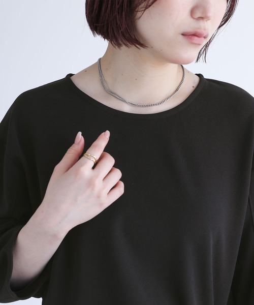 七分袖ランタンスリーブカットソー』（Tシャツ/カットソー）｜n