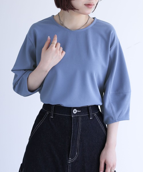 七分袖ランタンスリーブカットソー』（Tシャツ/カットソー）｜n