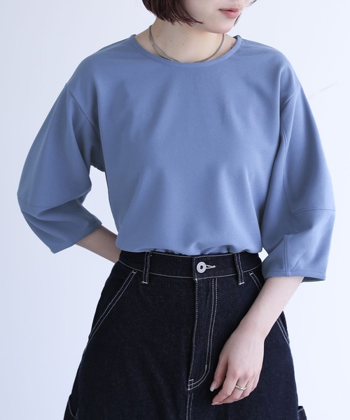 七分袖ランタンスリーブカットソー』（Tシャツ/カットソー）｜n