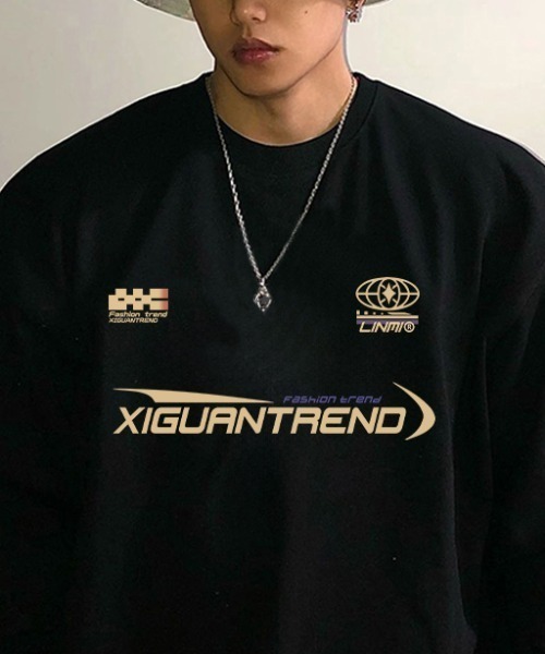B.R.U(ブル)の「プリントグラフィック長袖Tシャツ(Tシャツ/カットソー・メンズ・ブラック/その他/チャコールグレー/ブラック系その他/ネイビー系/ホワイト/ホワイト系その他/ネイビー・M/L)」の1枚目の写真