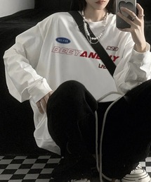 プリントグラフィック長袖Tシャツ