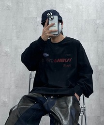 プリントグラフィック長袖Tシャツ