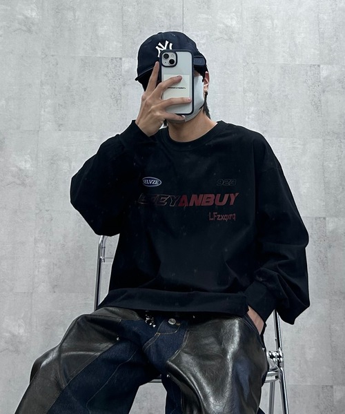 B.R.U(ブル)の「プリントグラフィック長袖Tシャツ(Tシャツ/カットソー・メンズ・ブラック/その他/チャコールグレー/ブラック系その他/ネイビー系/ホワイト/ホワイト系その他/ネイビー・M/L)」の4枚目の写真