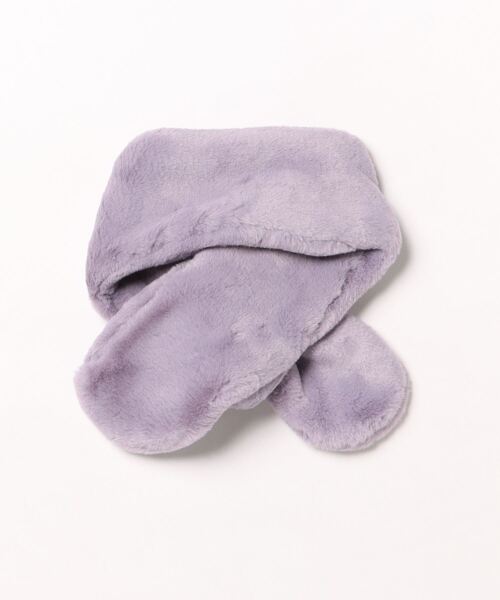 nino（ニノ）の「ファーマフラー（マフラー・キッズ・ベージュ/ラベンダー・M）」の3枚目の写真