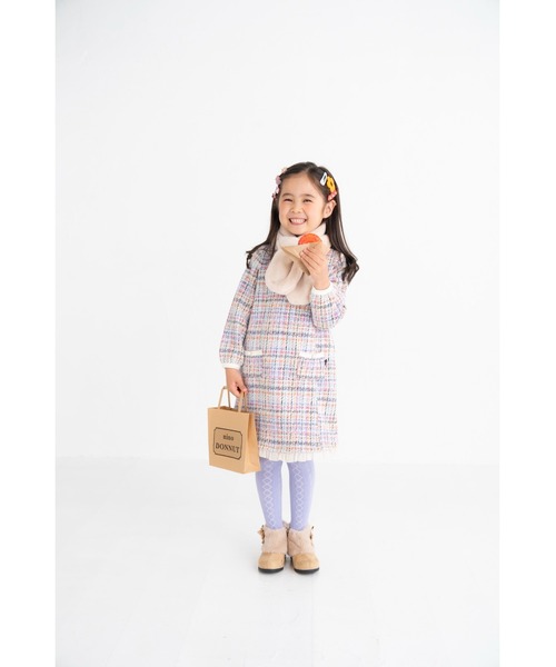 nino（ニノ）の「ファーマフラー（マフラー・キッズ・ベージュ/ラベンダー・M）」の11枚目の写真