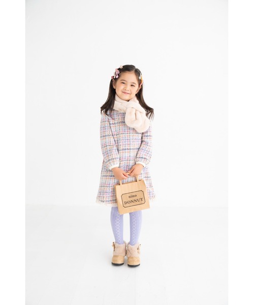 nino（ニノ）の「ファーマフラー（マフラー・キッズ・ベージュ/ラベンダー・M）」の14枚目の写真