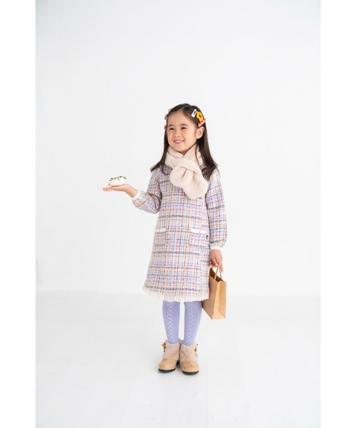 nino（ニノ）の「ファーマフラー（マフラー・キッズ・ベージュ/ラベンダー・M）」の15枚目の写真