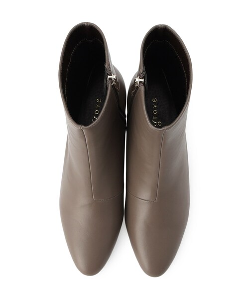 grove（グローブ）の「◆アーモンドトゥヒールブーツ（ブーツ・レディース・アイボリー/チャコールグレー/ブラック・M/L/S）」の8枚目の写真