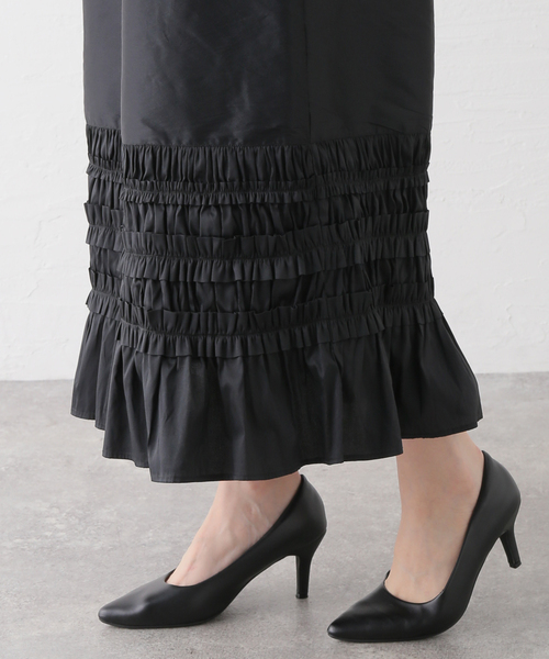 ne quittez pas Frill Cami Dress F ブラック Cotton Poplin Frill Cami Dress | Pasand by ne Quittez pas