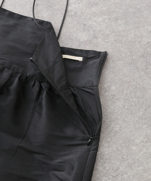 ne quittez pas Frill Cami Dress F ブラック Cotton Poplin Frill Cami Dress | Pasand by ne Quittez pas