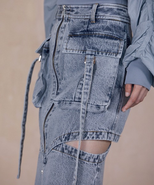 NOTCH WORK DENIM SKIRT / ノッチワークデニムスカート（デニム
