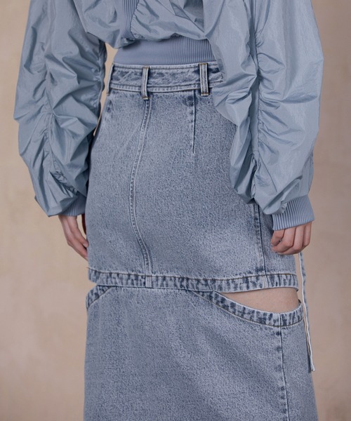 セール】NOTCH WORK DENIM SKIRT / ノッチワークデニムスカート