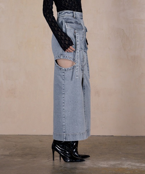 ジーンナッソーズ　Jean パッチワークスカート ニット　インディゴ JEAN NASSAUS ジーンナッソーズ】がなんと50%OFF！！たくさん