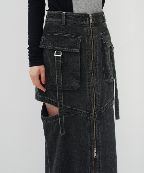 セール】NOTCH WORK DENIM SKIRT / ノッチワークデニムスカート