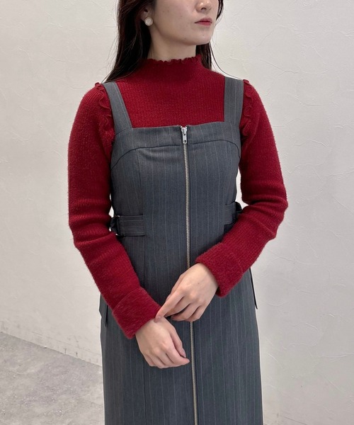 mysty woman（ミスティウーマン）の「フロントZIPアソートジャンスカ  151766（ジャンパースカート・レディース・グレイッシュベージュ/グレー系その他/ブラック・FREE）」の8枚目の写真