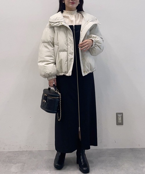 mysty woman（ミスティウーマン）の「フロントZIPアソートジャンスカ  151766（ジャンパースカート・レディース・グレイッシュベージュ/グレー系その他/ブラック・FREE）」の7枚目の写真