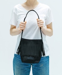 【ponti】ショルダーバッグ　ブラックフリンジ付き J&M Davidson DAVIDSON フリンジ カーニバル ミニ MINI FRINGE