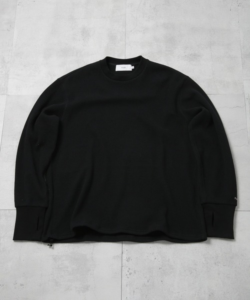FUSE(フューズ)の「クルーネックドローコードワッフルTEE(Tシャツ/カットソー・メンズ・ブラック/ライトグレー/ホワイト・03/01/02)」の2枚目の写真