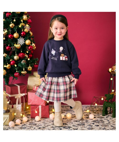 apres les cours（アプレレクール）の「スイーツ・プレゼントモチーフトレーナー（スウェット・キッズ・アイボリー/ネイビー/サーモンピンク・80/90/100/110/120/130/140）」の9枚目の写真