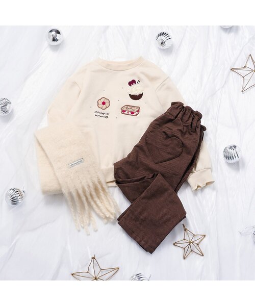 apres les cours（アプレレクール）の「スイーツ・プレゼントモチーフトレーナー（スウェット・キッズ・アイボリー/ネイビー/サーモンピンク・80/90/100/110/120/130/140）」の16枚目の写真