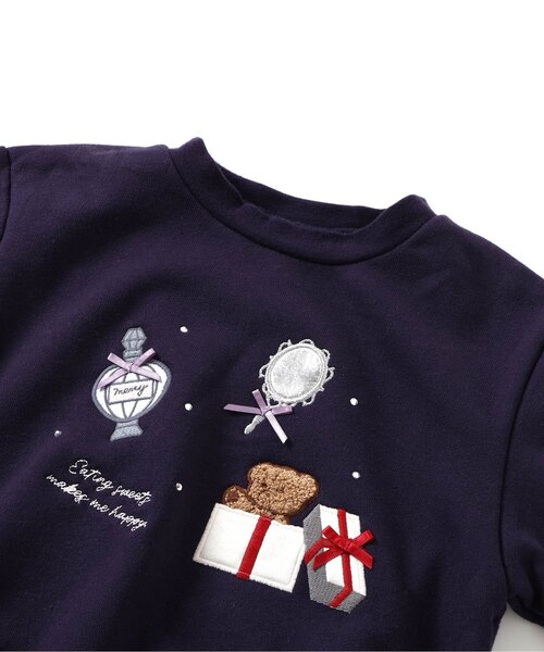 apres les cours（アプレレクール）の「スイーツ・プレゼントモチーフトレーナー（スウェット・キッズ・アイボリー/ネイビー/サーモンピンク・80/90/100/110/120/130/140）」の4枚目の写真