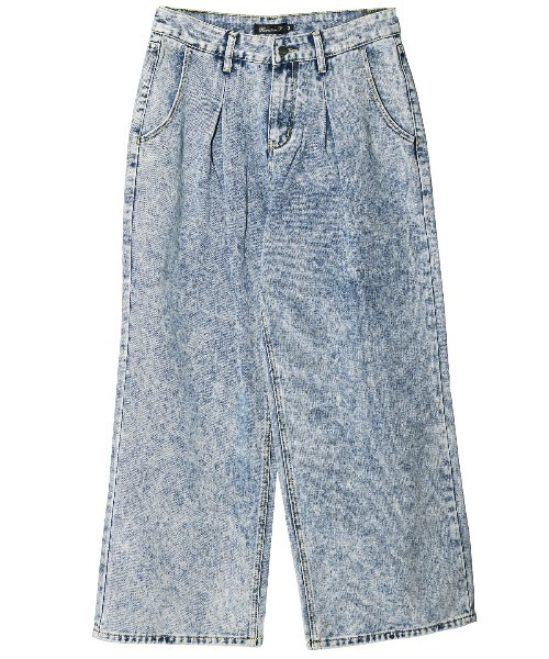 LUXSTYLE(ラグスタイル)の「ヴィンテージ加工ワイドデニムパンツ(デニムパンツ・メンズ・ブラック系その他/ブルー系その他/ブラック系その他2/ケミカルウォッシュ・M/S/L)」の19枚目の写真