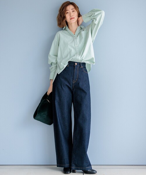 23区(ニジュウサンク)の「【洗える】コットン コーデュロイ ブラウス(シャツ/ブラウス・レディース・スモーキーグリーン系/グレー系/ライトグレー系・38)」の11枚目の写真