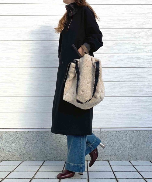 Q(キュー)の「ボアドット2wayトート(トートバッグ・レディース・ベージュ/ライトグリーン・ONE SIZE)」の18枚目の写真