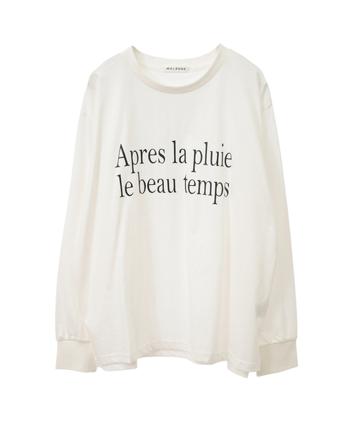 SOFFITTO(ソフィット)の「ロゴプリントロングTシャツ(取り扱い店舗限定)(Tシャツ/カットソー・レディース・グレイッシュベージュ/オフホワイト/ブルー・FREE)」の2枚目の写真