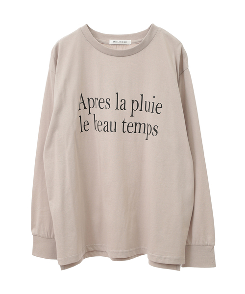 SOFFITTO(ソフィット)の「ロゴプリントロングTシャツ(取り扱い店舗限定)(Tシャツ/カットソー・レディース・グレイッシュベージュ/オフホワイト/ブルー・FREE)」の3枚目の写真