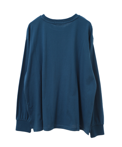 SOFFITTO(ソフィット)の「ロゴプリントロングTシャツ(取り扱い店舗限定)(Tシャツ/カットソー・レディース・グレイッシュベージュ/オフホワイト/ブルー・FREE)」の4枚目の写真