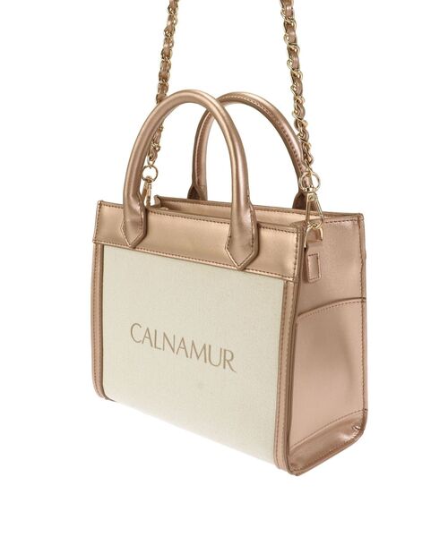 CALNAMUR（カルナムール）の「2WAY LOGO TOTE/２WAYロゴトート（ハンドバッグ・レディース・ゴールド・FREE）」の4枚目の写真