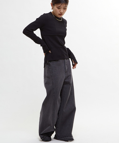 CONVERSE TOKYO（コンバーストウキョウ）の「【HL】DENIM BAGGY PANTS（デニムパンツ・レディース・グレー/ホワイト・SMALL/MEDIUM）」の18枚目の写真