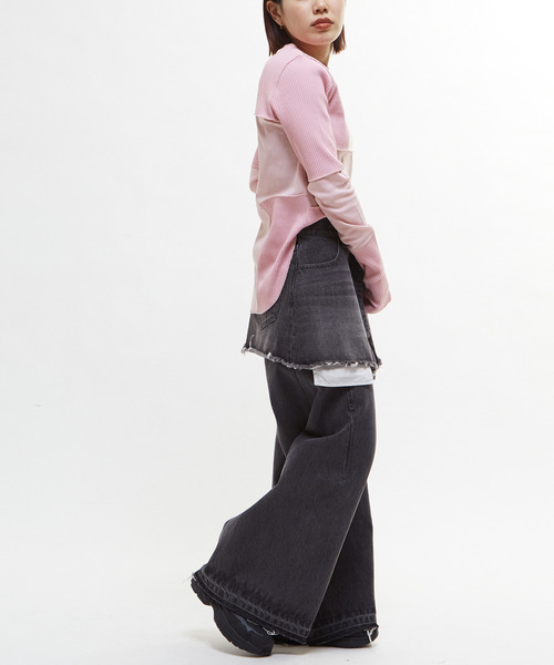 CONVERSE TOKYO（コンバーストウキョウ）の「【HL】DENIM BAGGY PANTS（デニムパンツ・レディース・グレー/ホワイト・SMALL/MEDIUM）」の20枚目の写真