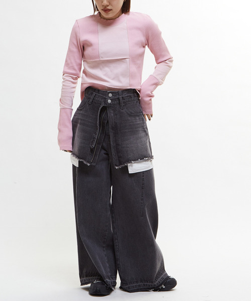 CONVERSE TOKYO（コンバーストウキョウ）の「【HL】DENIM BAGGY PANTS（デニムパンツ・レディース・グレー/ホワイト・SMALL/MEDIUM）」の21枚目の写真