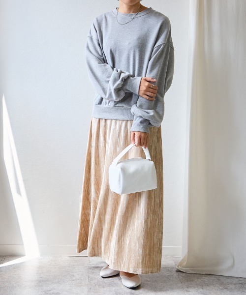 TRIANGLE PALETTE（トライアングルパレット）の「ベロアフレアスカート（スカート・レディース・グレー/ローズ/ブラウン/ベージュ・FREE）」の13枚目の写真