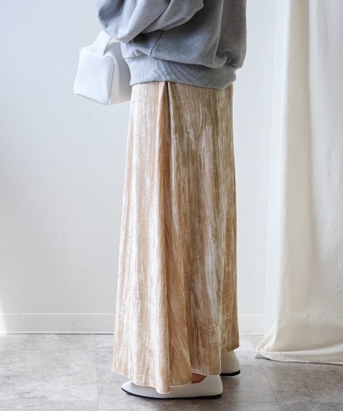 TRIANGLE PALETTE（トライアングルパレット）の「ベロアフレアスカート（スカート・レディース・グレー/ローズ/ブラウン/ベージュ・FREE）」の12枚目の写真