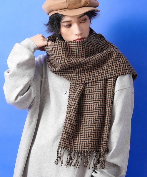 an meets zakka 千鳥柄大判アクリルマフラー / メンズ レディース ユニ