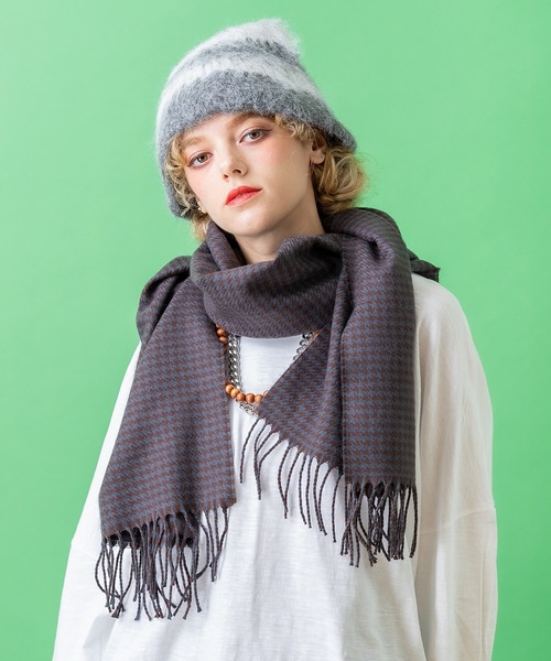 an meets zakka 千鳥柄大判アクリルマフラー / メンズ レディース ユニ