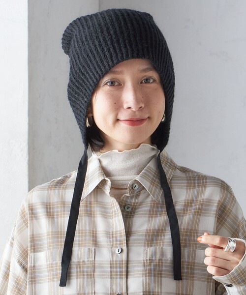 SHIPS（シップス）の「2WAY リボン ニット キャップ（ニットキャップ/ビーニー・レディース・ブラック/オフホワイト・ONE SIZE）」の14枚目の写真