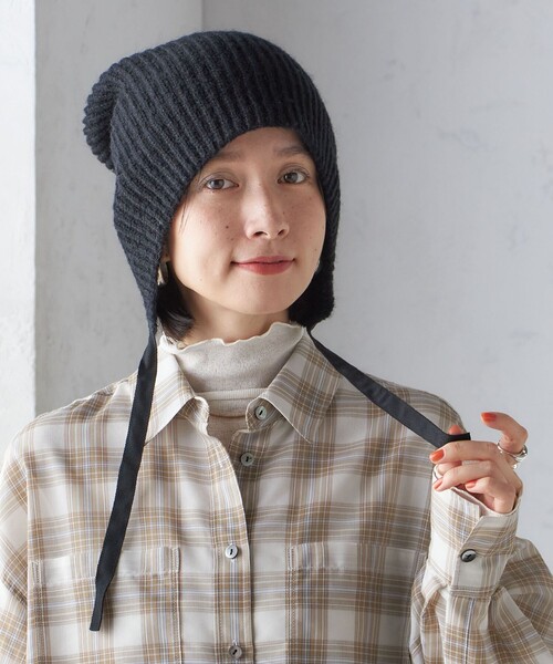 SHIPS（シップス）の「2WAY リボン ニット キャップ（ニットキャップ/ビーニー・レディース・ブラック/オフホワイト・ONE SIZE）」の16枚目の写真