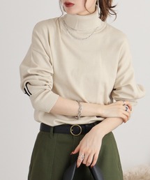 Eglantine ライン入りドルマンタートルニット