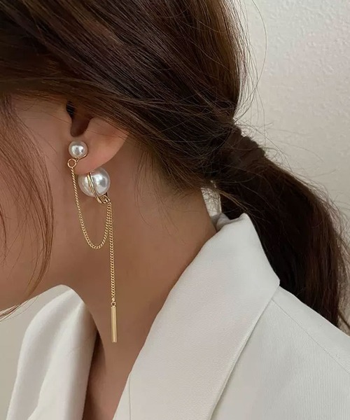 匿名配送　レディース ロングパールピアス hinari ピアス ロングパールピアス/イヤリング レディース