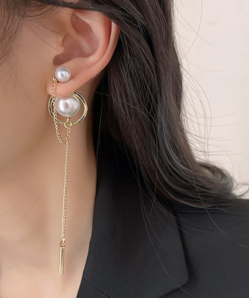 匿名配送　レディース ロングパールピアス VIBGYOR Women ピアス 「float」パール ロング レディース